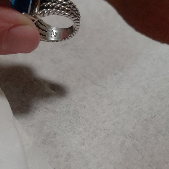 David Yurman Petite Wheton Collection Ring Blue Topaz / Pave Diamond - Picture 6 of 7